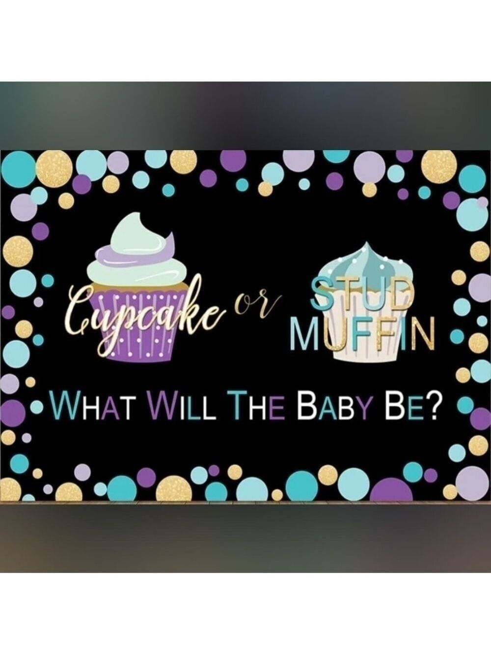 Baby Shower / Gender Reveal Vinyl Backdrop Size 7x5ft - New In Package